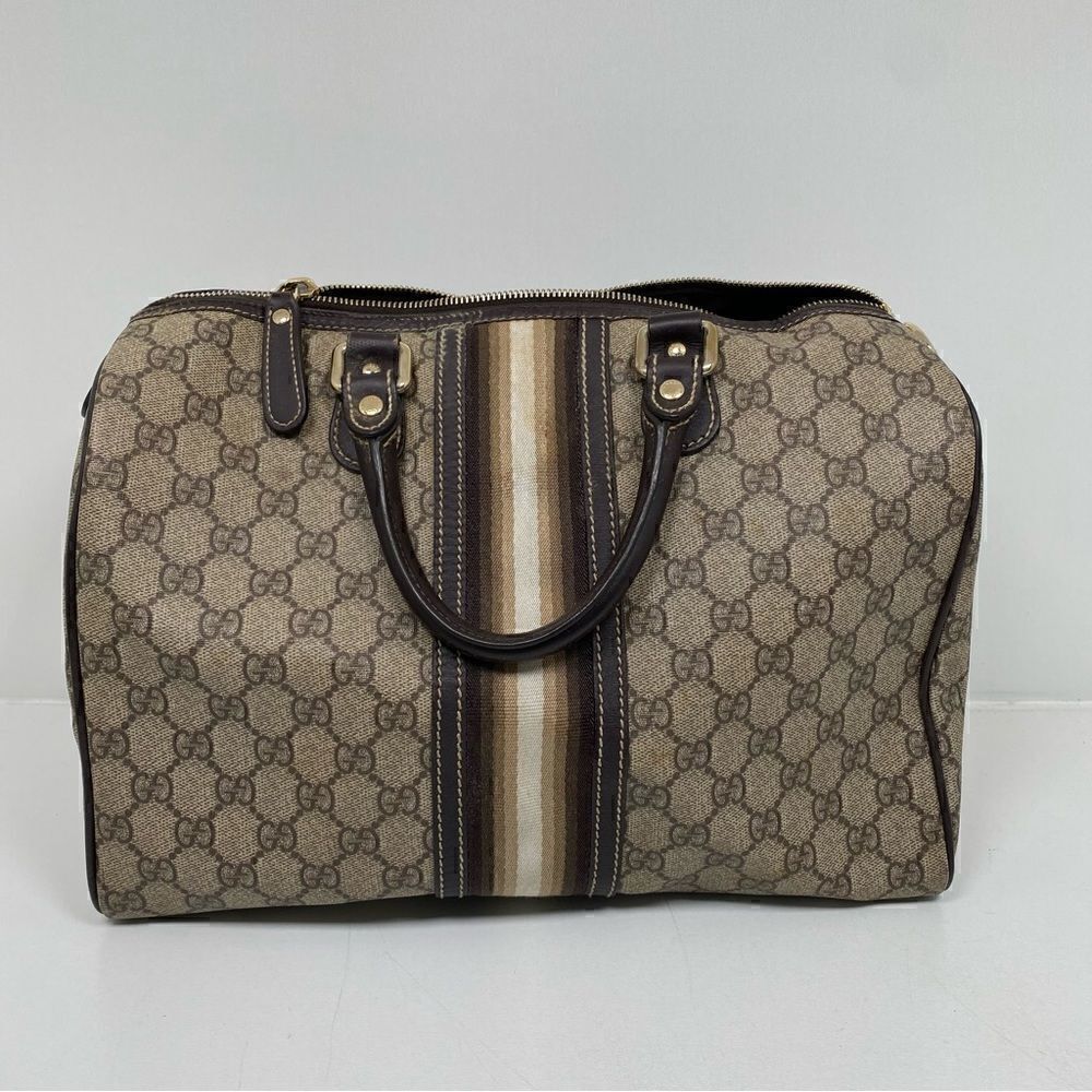 Gucci Web Joy Boston Bag GG Coated Canvas Medium
